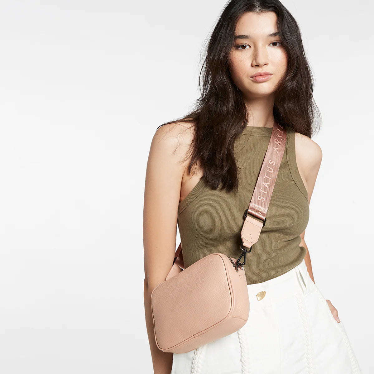 STATUS ANXIETY WITHOUT YOU STRAP DUSTY PINK