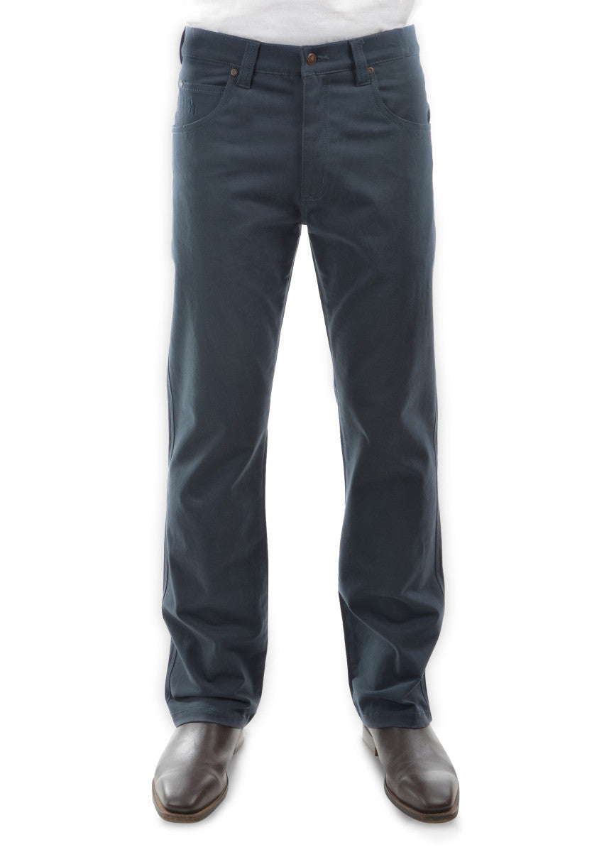THOMAS COOK MENS STRETCH MOLESKIN JEAN 32 LEG BLUE STEAL