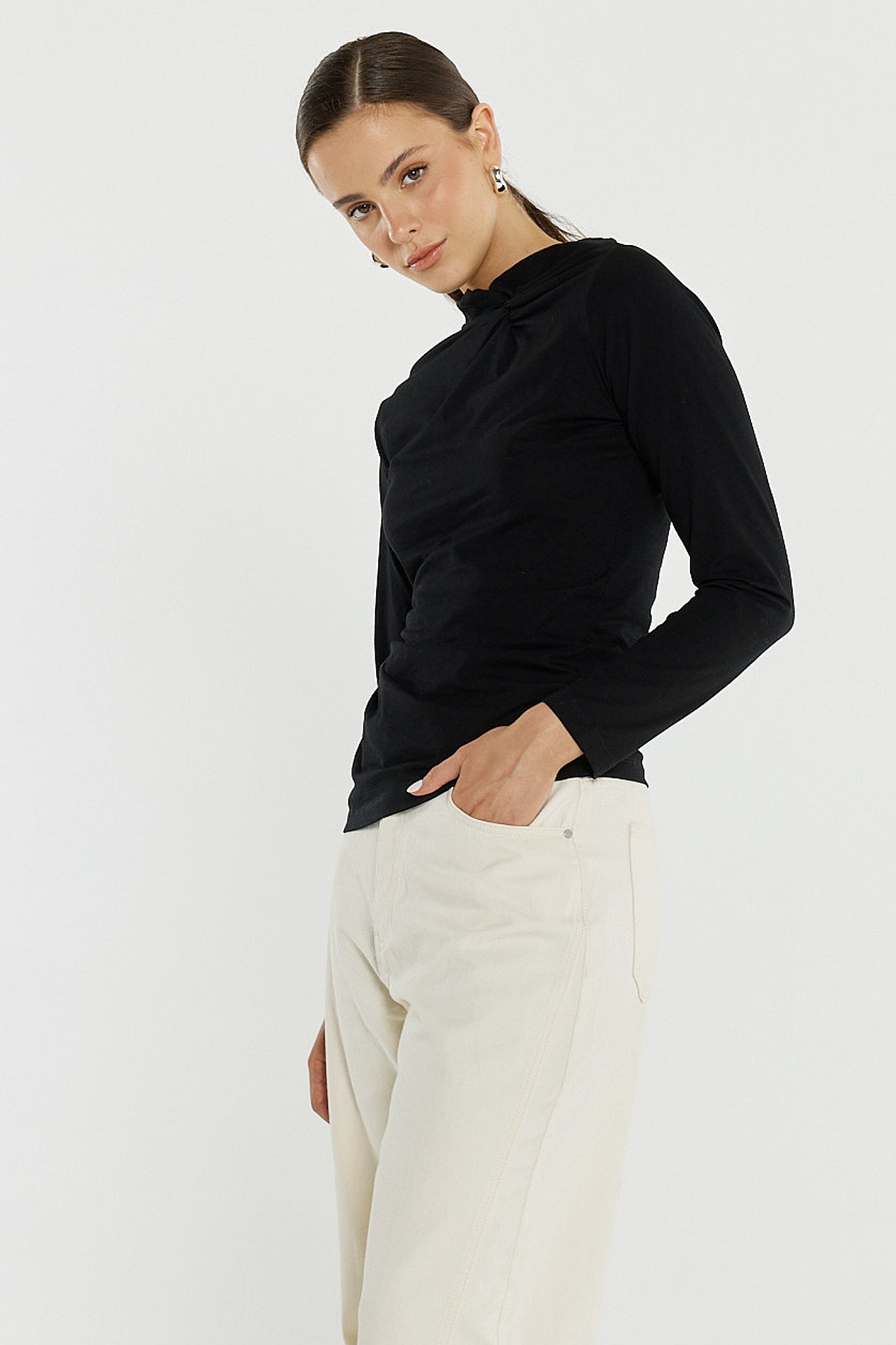 Sass Sophia Twisted Top | Black