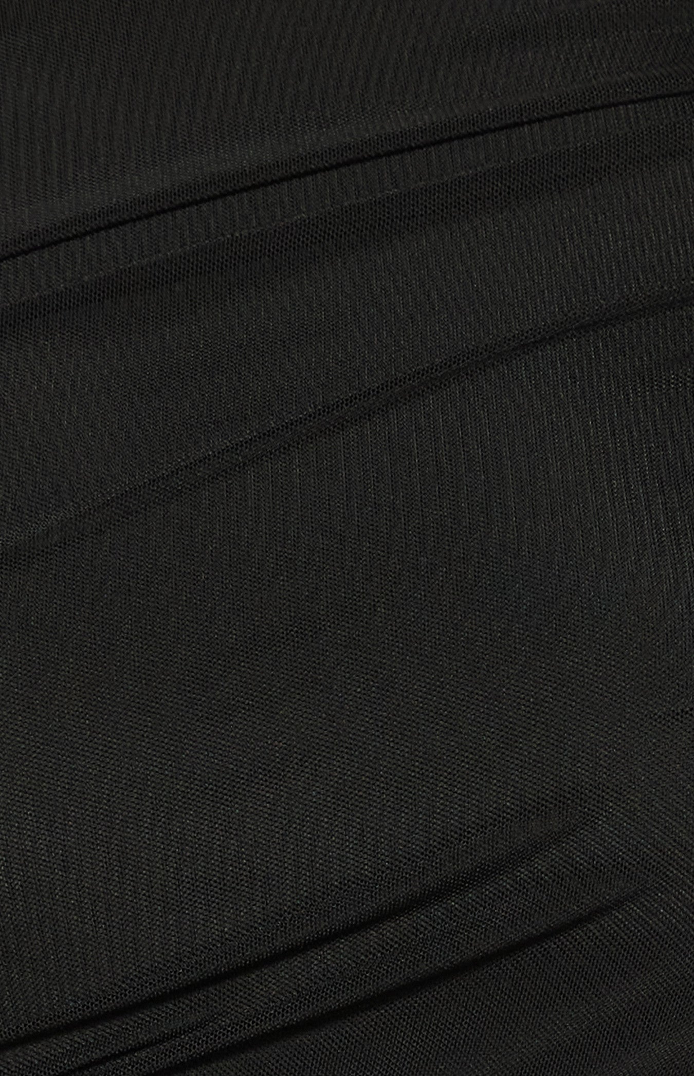 STYLE STATE RUCHED MESH BODYCON WITH SHEER WAIST DETAIL BLACK