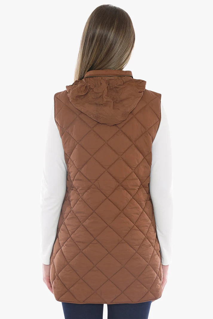 JUMP LONGLINE PUFFER VEST CINNAMON