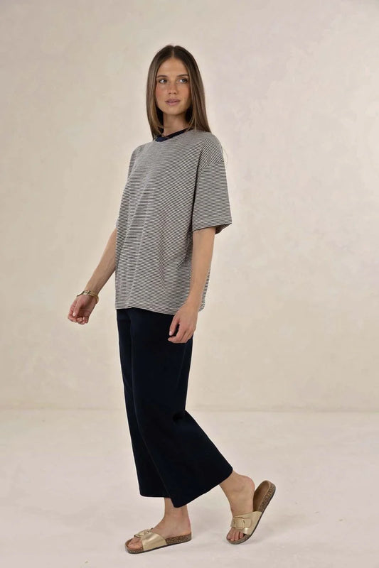 Humidity Bestie Stripe Tee | Midnight