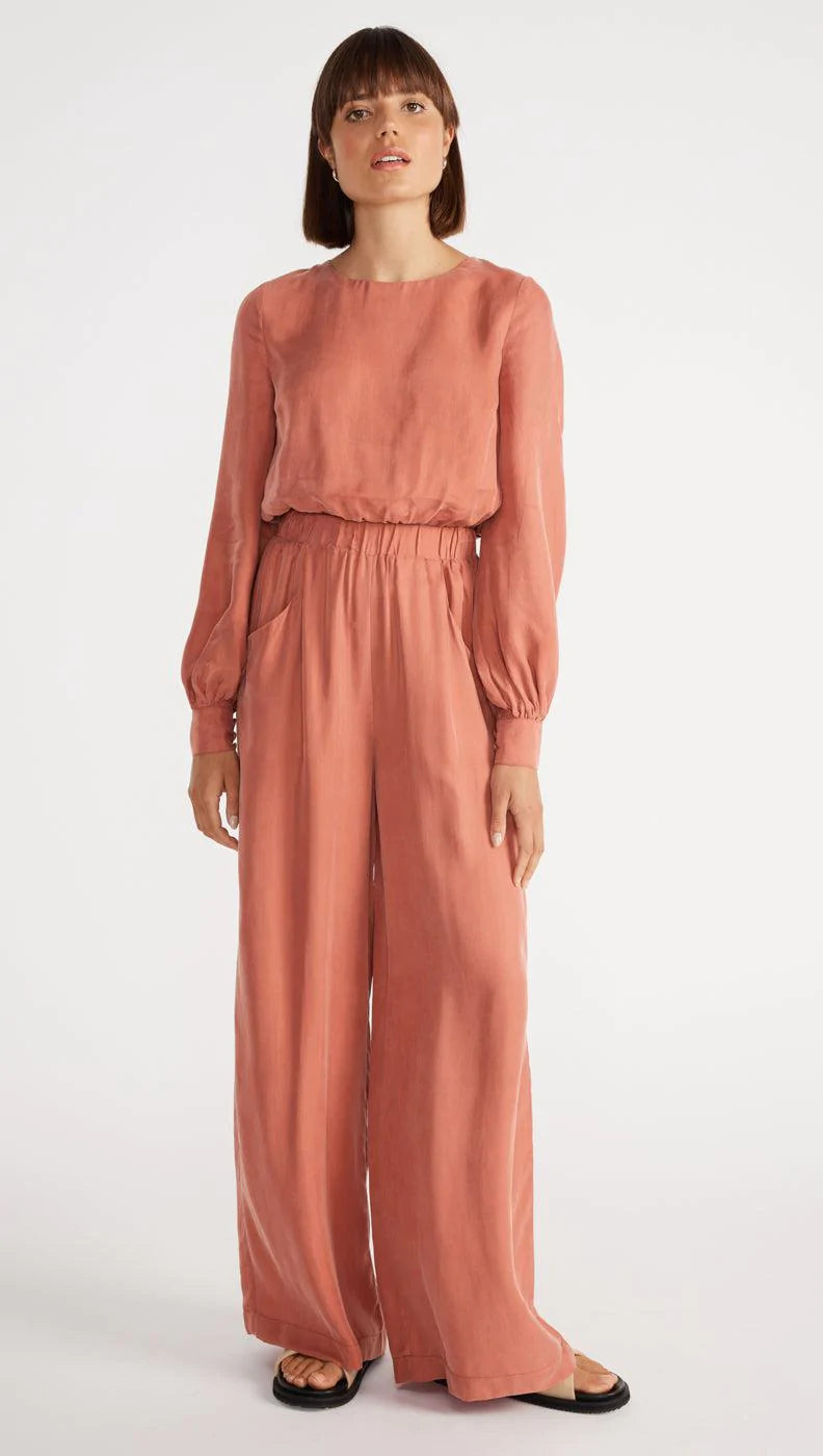STAPLE THE LABEL ELENA CROP BLOUSE TERRACOTTA