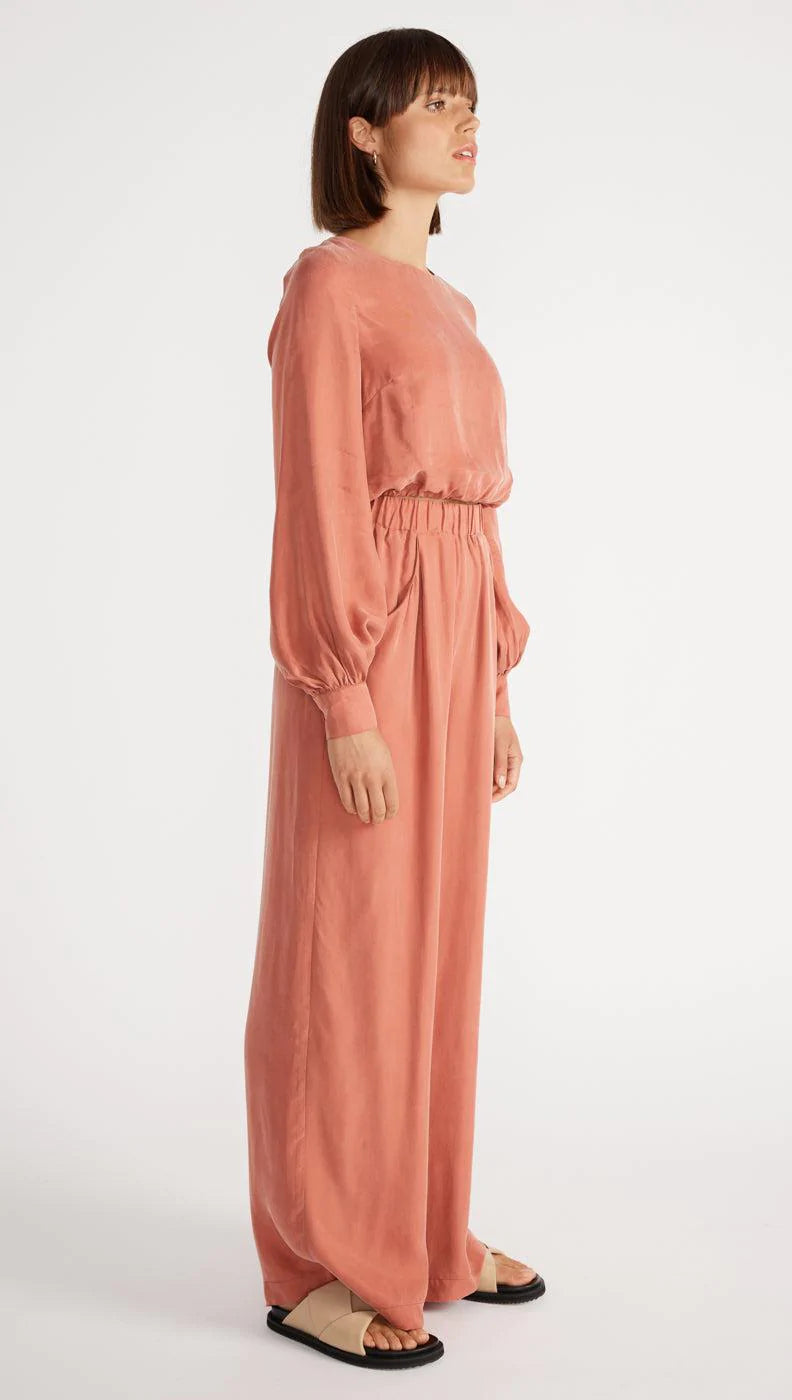 STAPLE THE LABEL ELENA CROP BLOUSE TERRACOTTA