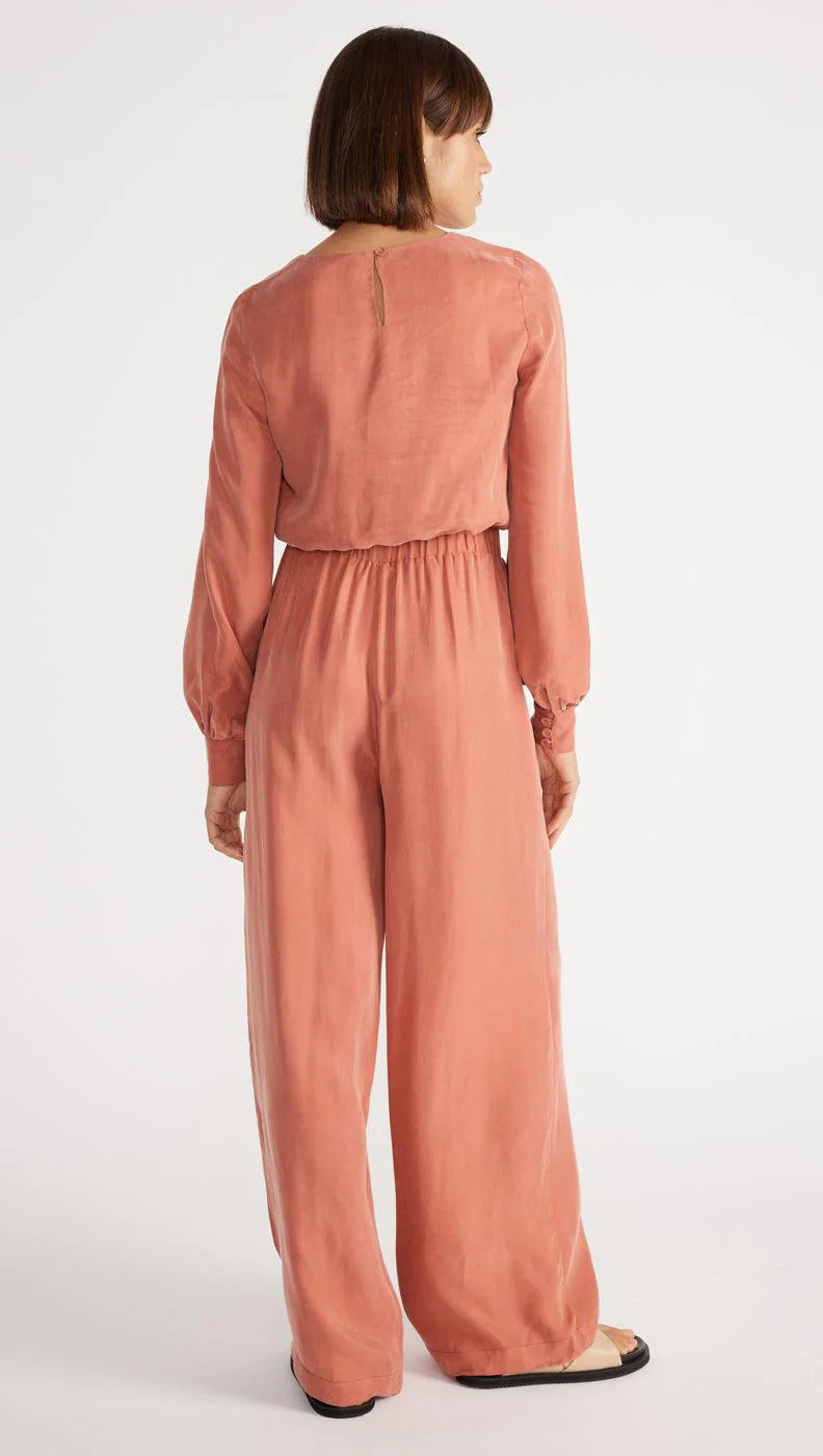 STAPLE THE LABEL ELENA CROP BLOUSE TERRACOTTA