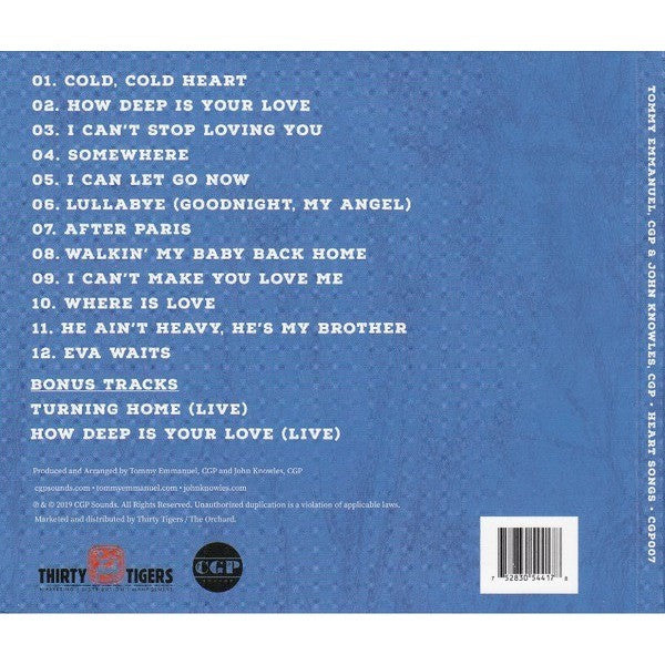 TOMMY EMMANUEL & JOHN KNOWLES HEART SONG LP