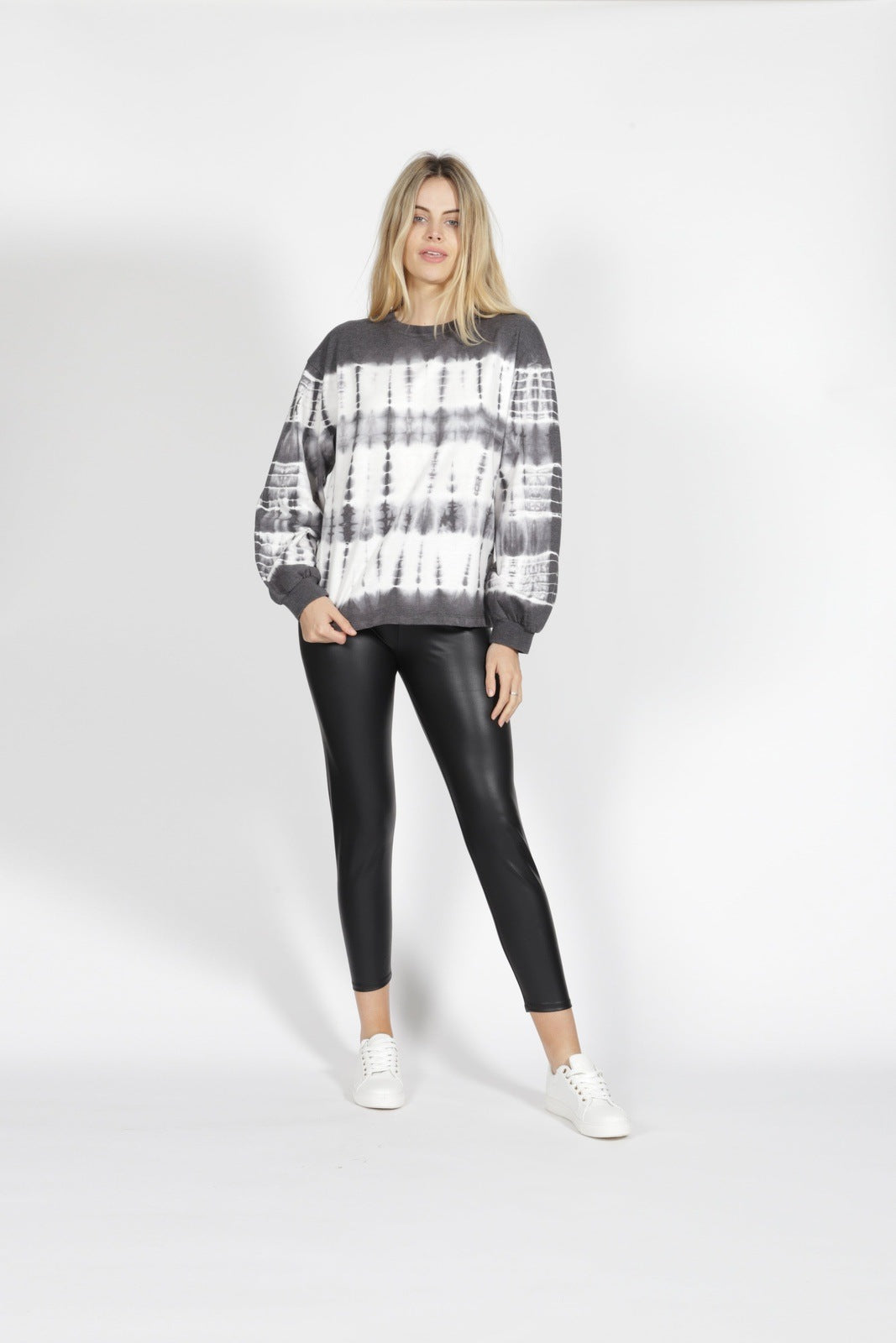 SASS TESSA WETLOOK PANT BLACK