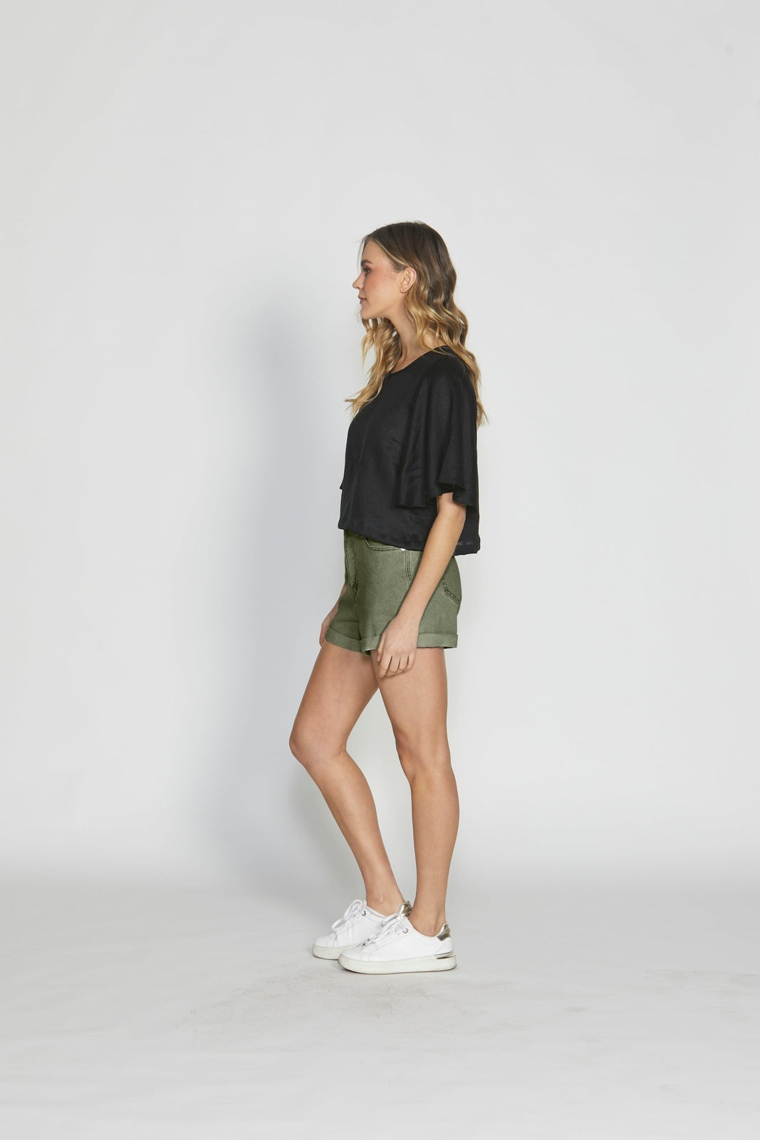 SASS KEIRA DENIM SHORT KHAKI