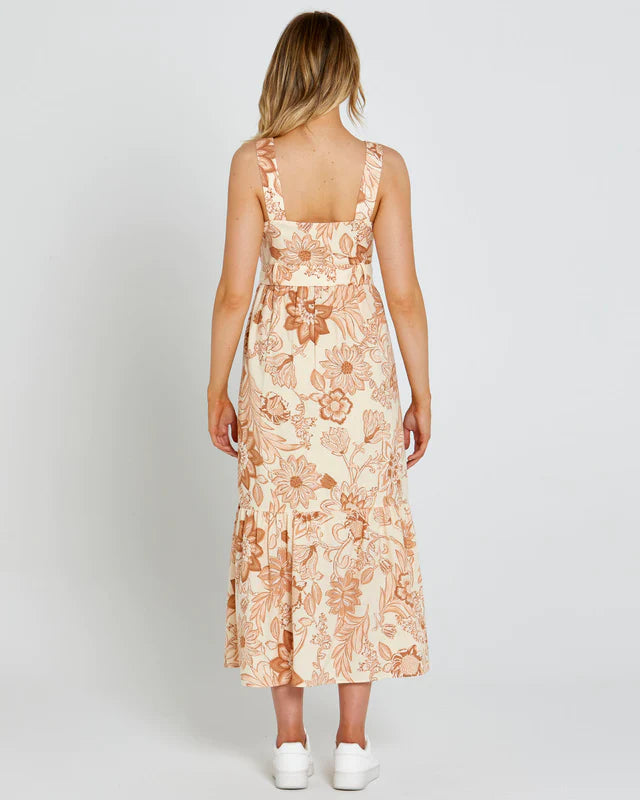 SASS EMELIA SLEEVELESS MIDI DRESS PEACH BLOSSOM