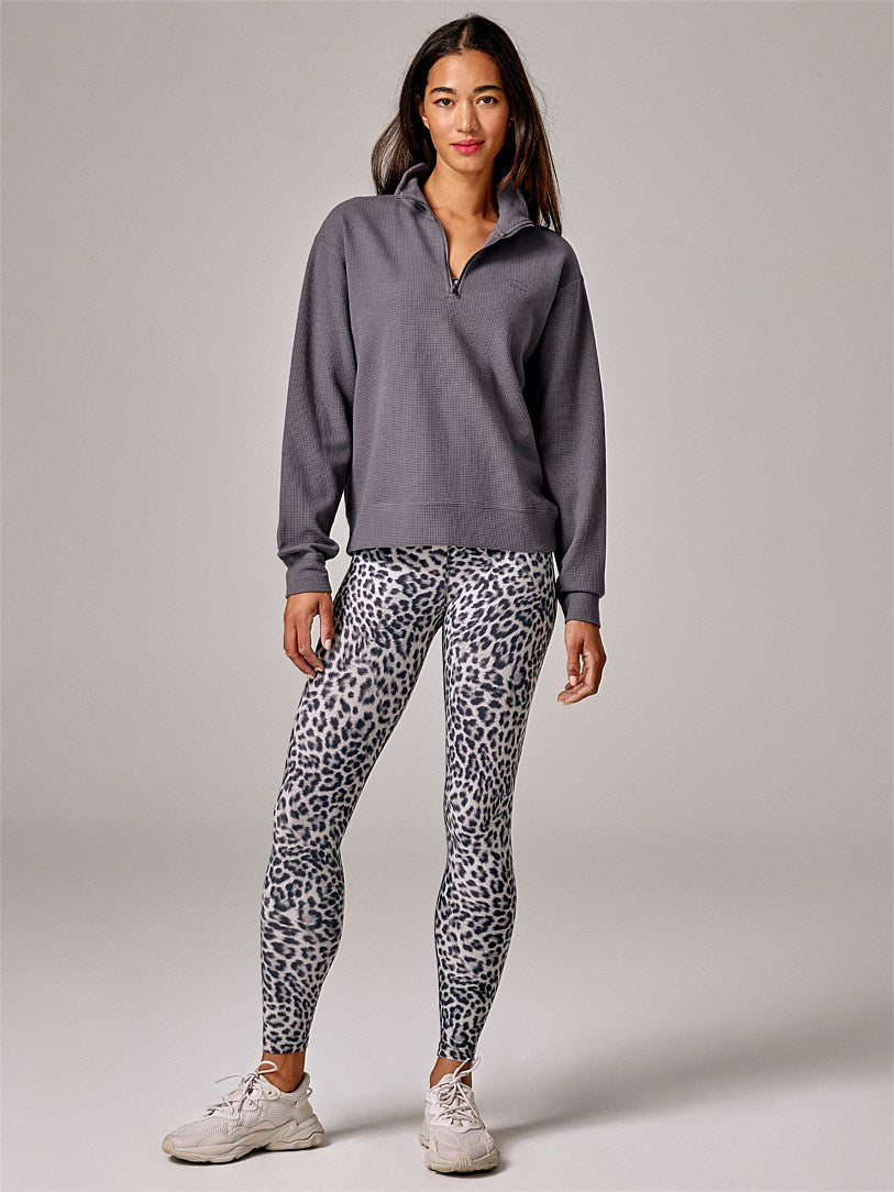 RUNNING BARE ALL SET FUNNEL NECK ZIP SWEAT SILVER BIRCH