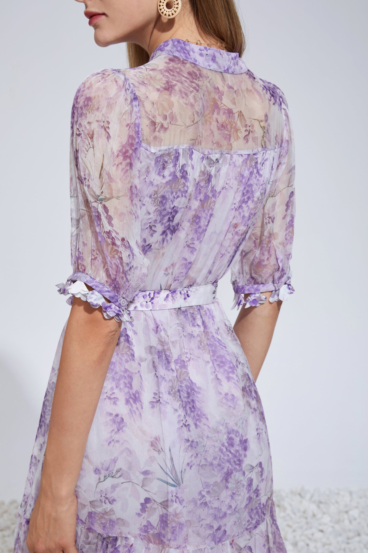 GDS ASTERIA MALLORY SILK SHORT DRESS PASTEL LILAC