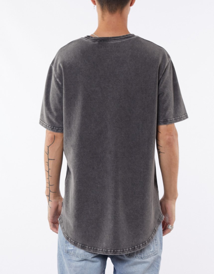 SILENT THEORY ACID PIQUE TEE WASHED BLACK