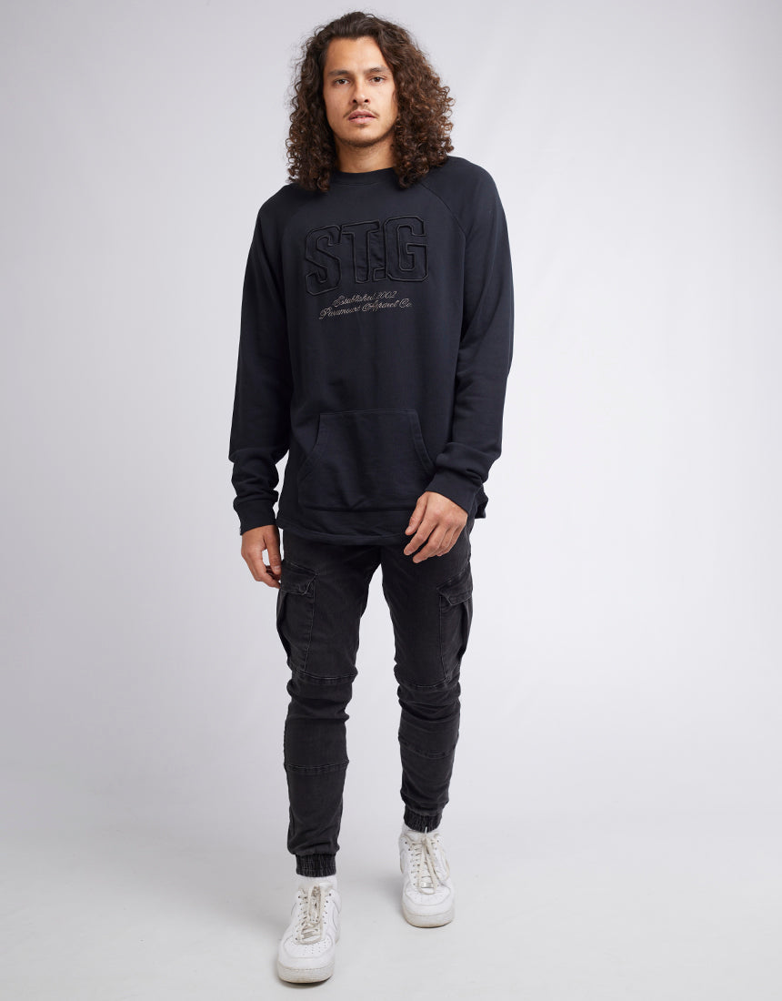 ST GOLIATH STG CREW WASHED BLACK