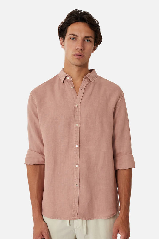 INDUSTRIE TENNYSON LINEN L/S TERRACOTTA SHIRT