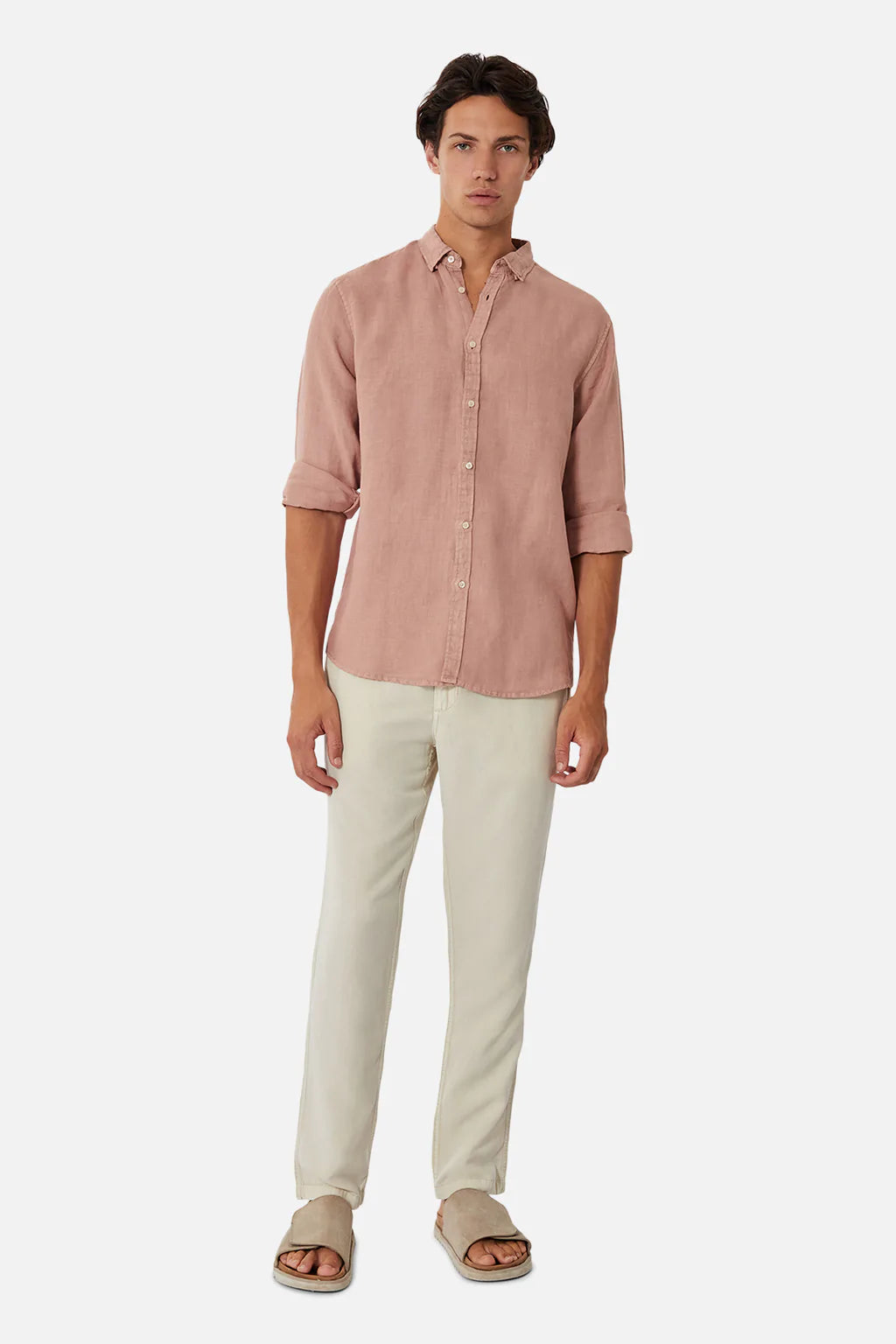 INDUSTRIE TENNYSON LINEN L/S TERRACOTTA SHIRT