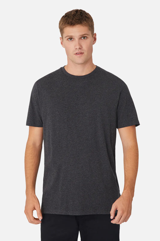 INDUSTRIE THE NEW BASIC CREW TEE CHARCOAL MARLE