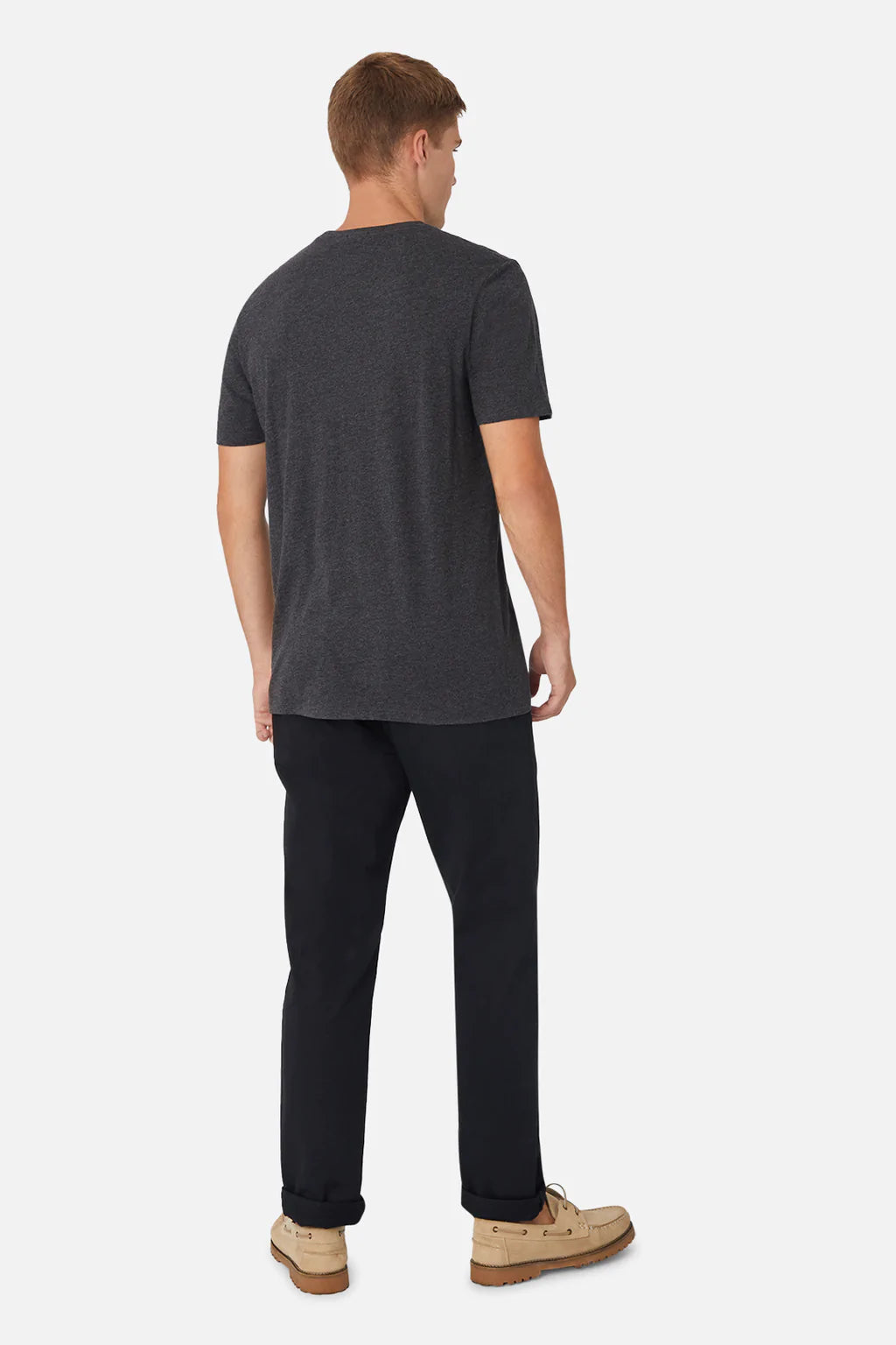 INDUSTRIE THE NEW BASIC CREW TEE CHARCOAL MARLE