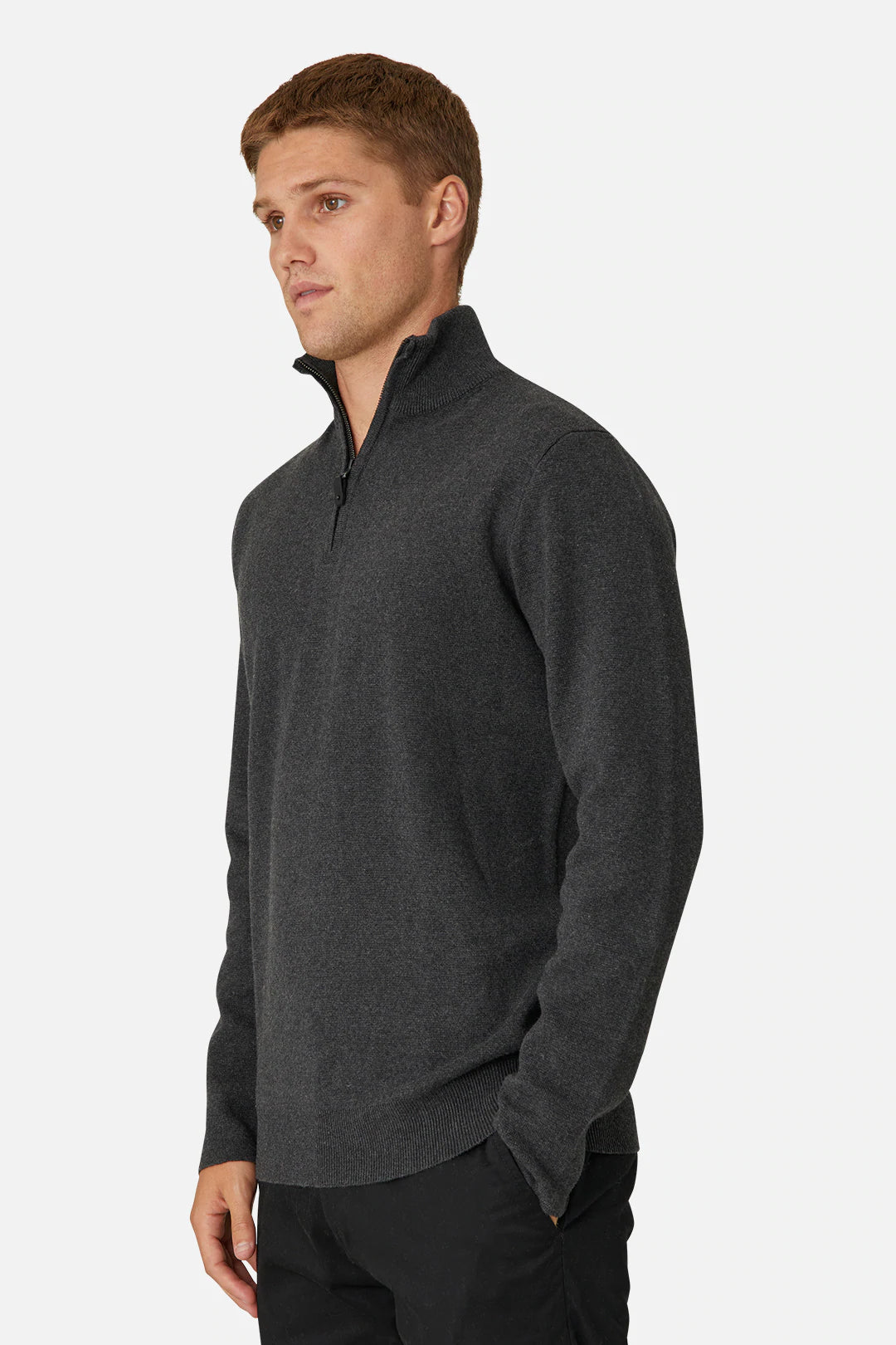 INDUSTRIE LAKEWOOD ZIP NECK CHARCOAL