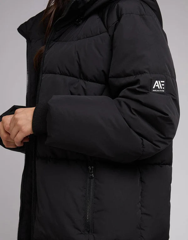 ALL ABOUT EVE REMI LUXE MIDI PUFFER BLACK