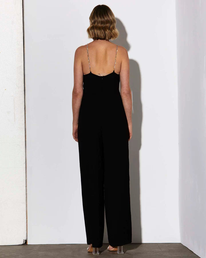 FATE+BECKER DANCE TWIST FRONT JUMPSUIT BLACK