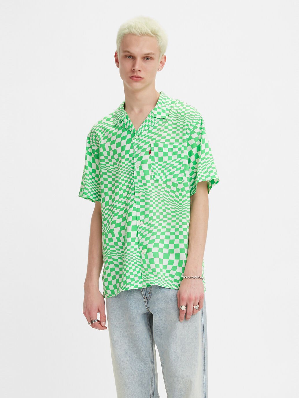LEVIS SUNSET CAMP SHIRT TRIPPY CHECKS STAR WHITE