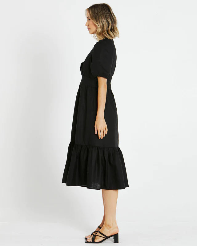 SASS ADRIANA MIDI DRESS BLACK