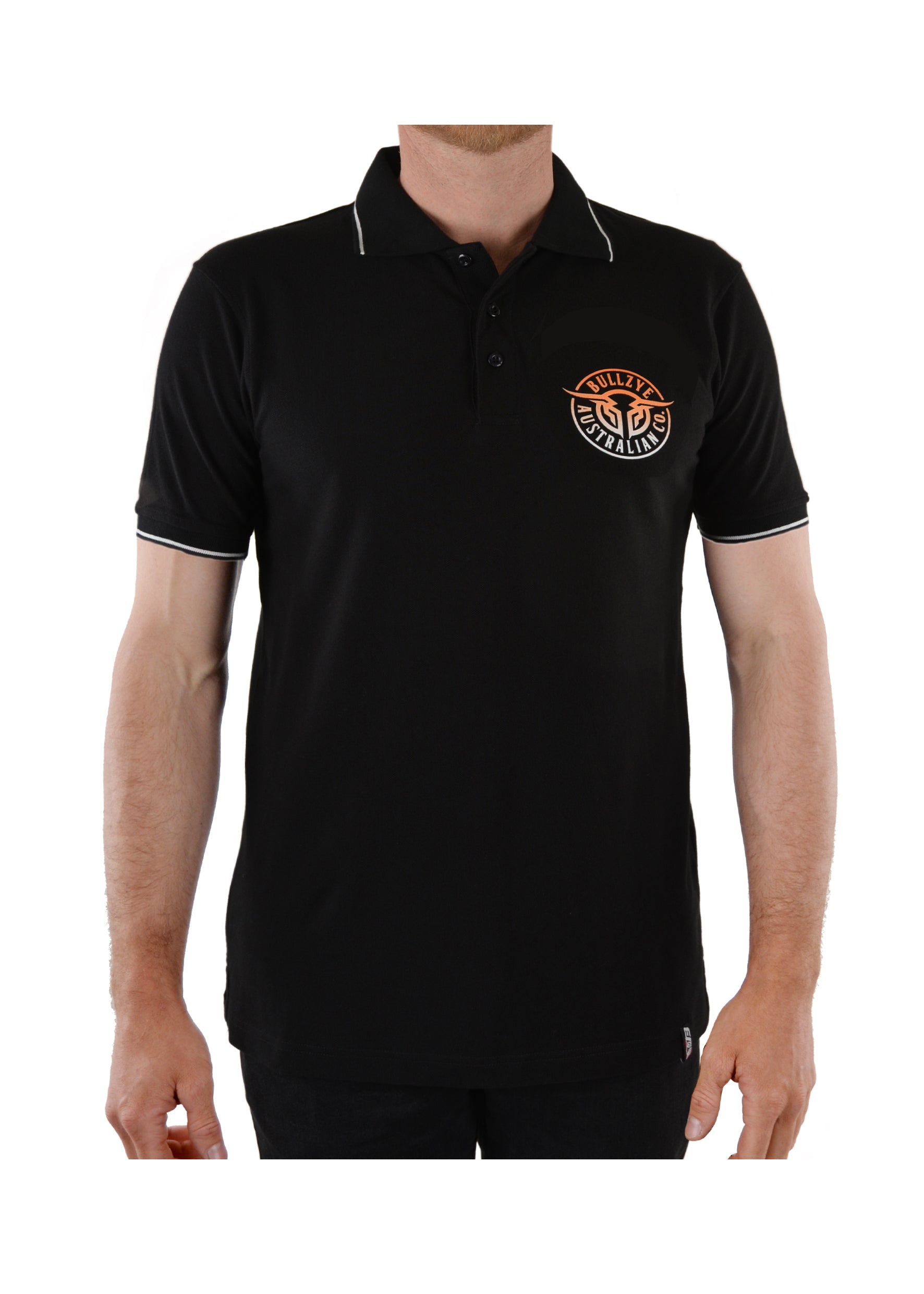 BULLZYE MENS BULLRING S/S POLO BLACK