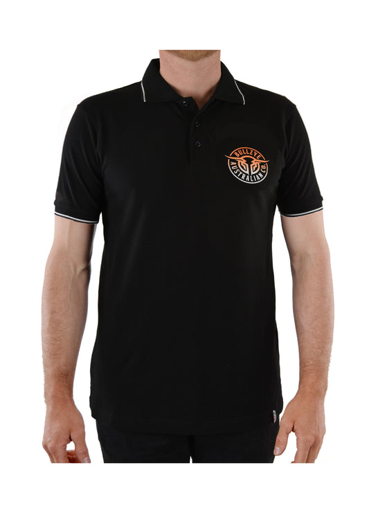 BULLZYE MENS BULLRING S/S POLO BLACK