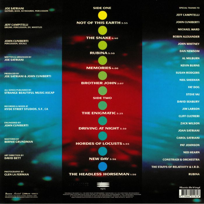 JOE SATRIANI NOT OF THIS EARTH LP