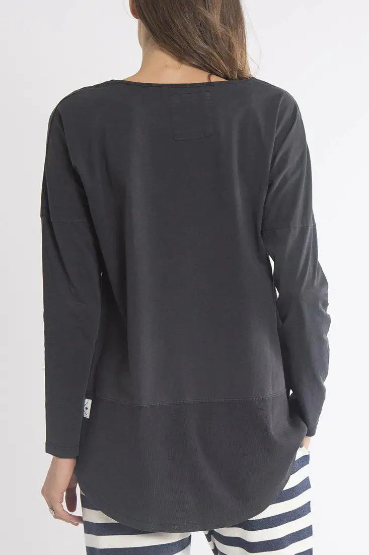 ELM FUNDAMENTAL RIB LONG SLEEVE TEE WASHED BLACK