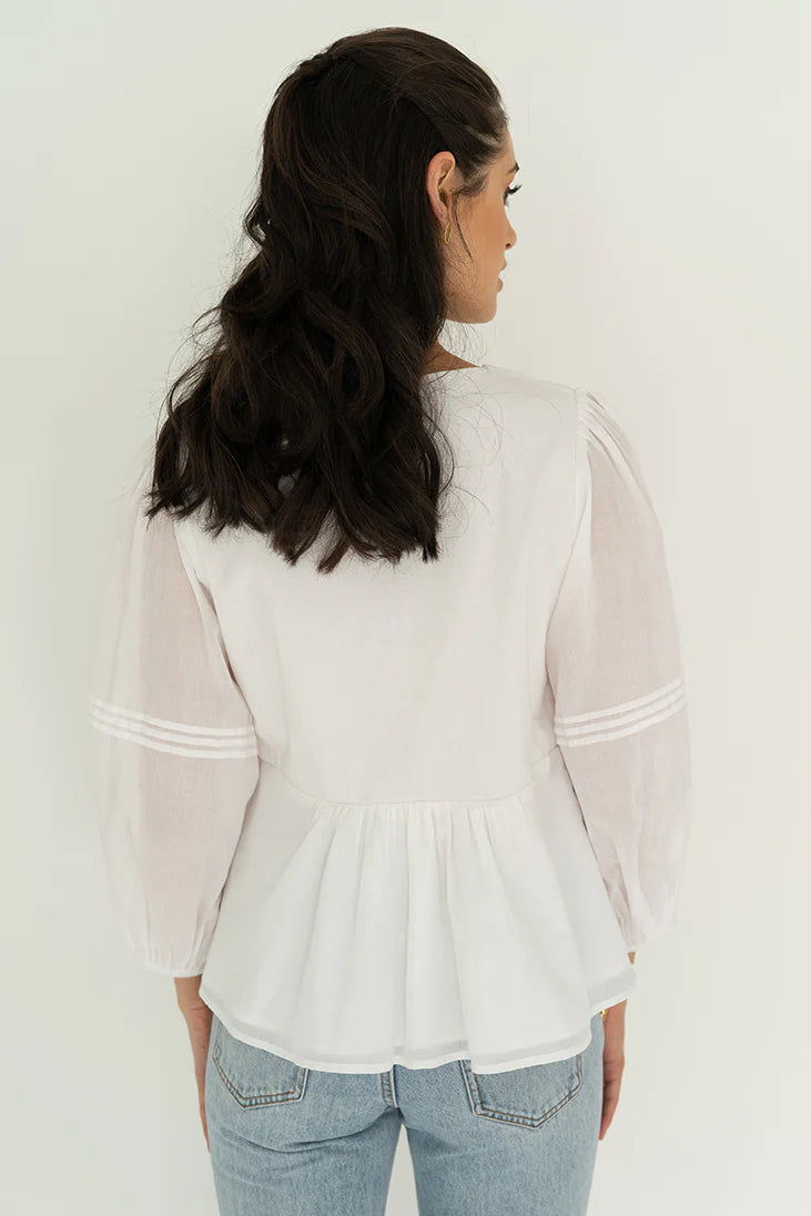 HUMIDITY PRIMROSE BLOUSE WHITE