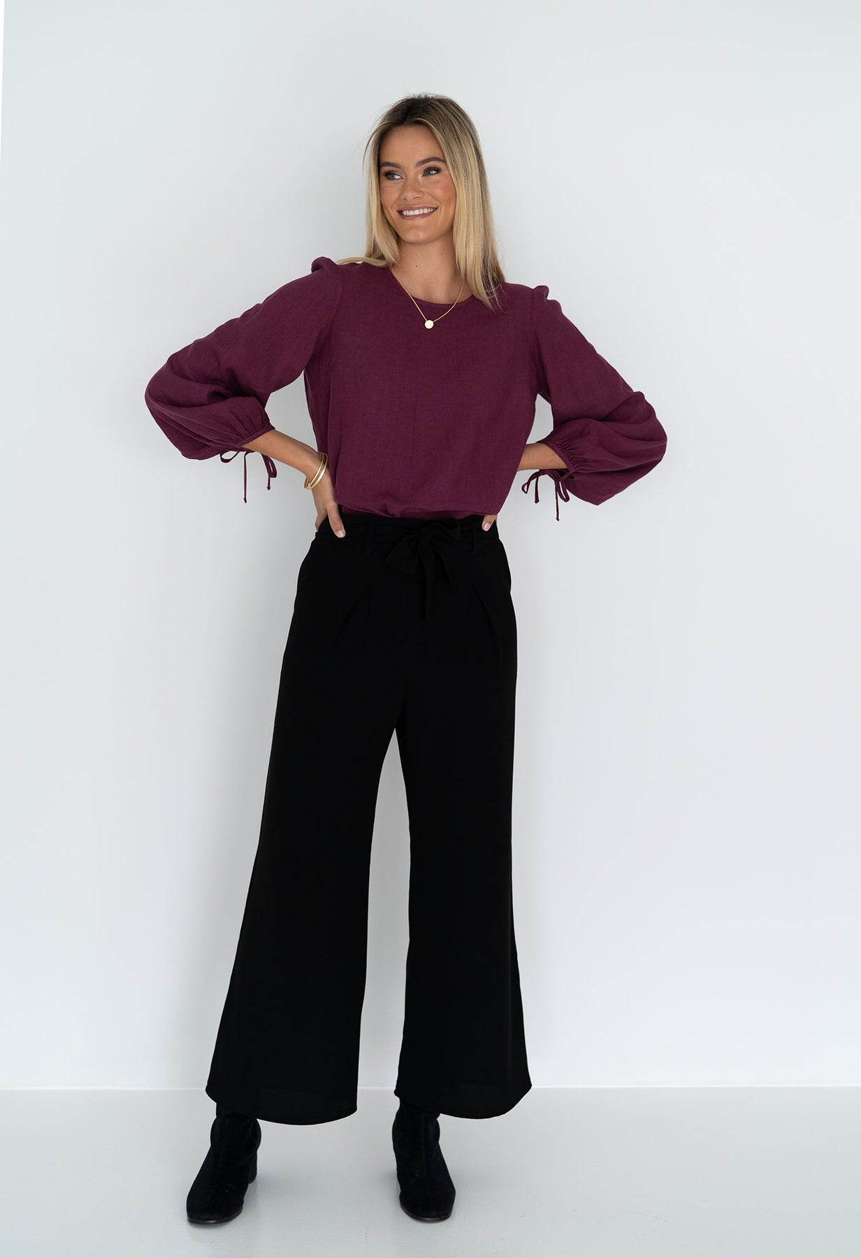 HUMIDITY DEMI BLOUSE PLUM