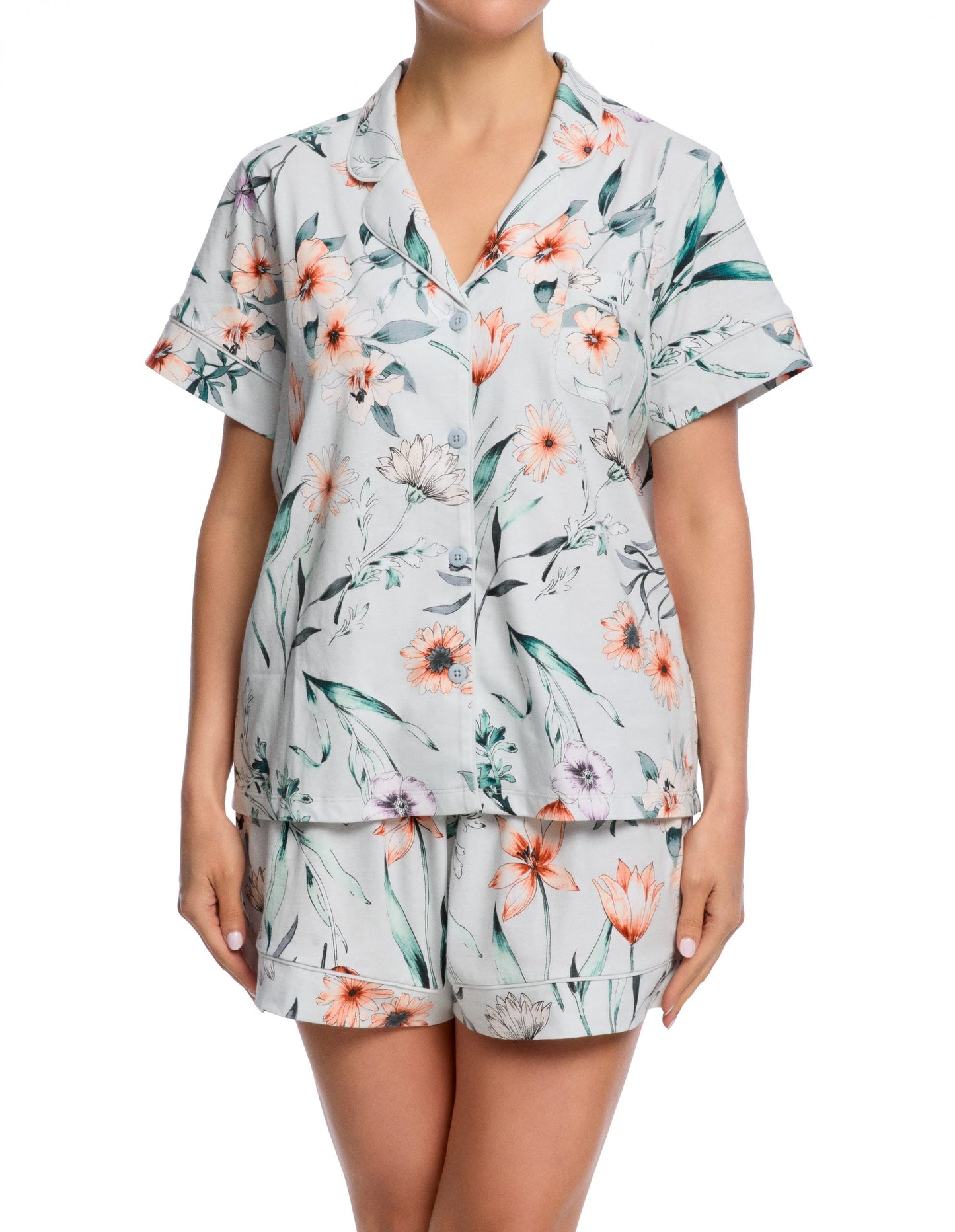SAINTED SISTERS PRINTED JERSEY S/S PJS WATERCOLOUR FLORAL