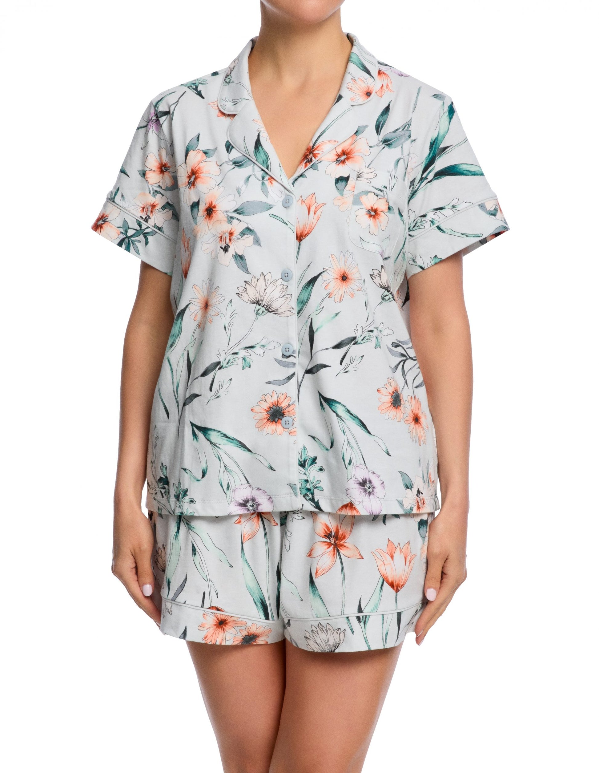 SAINTED SISTERS PRINTED JERSEY S/S PJS WATERCOLOUR FLORAL