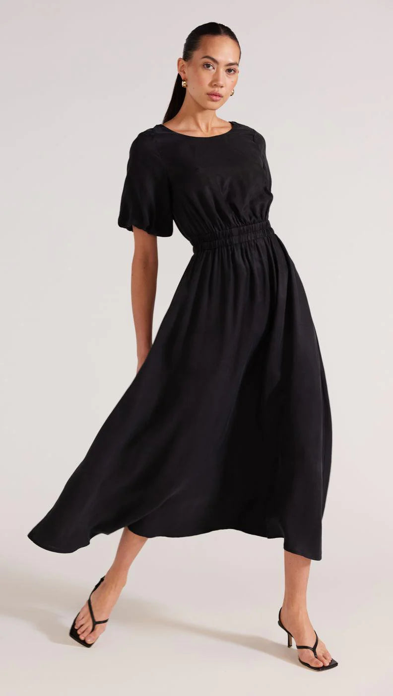 STAPLE THE LABEL MONIQUE TWIST BACK DRESS BLACK