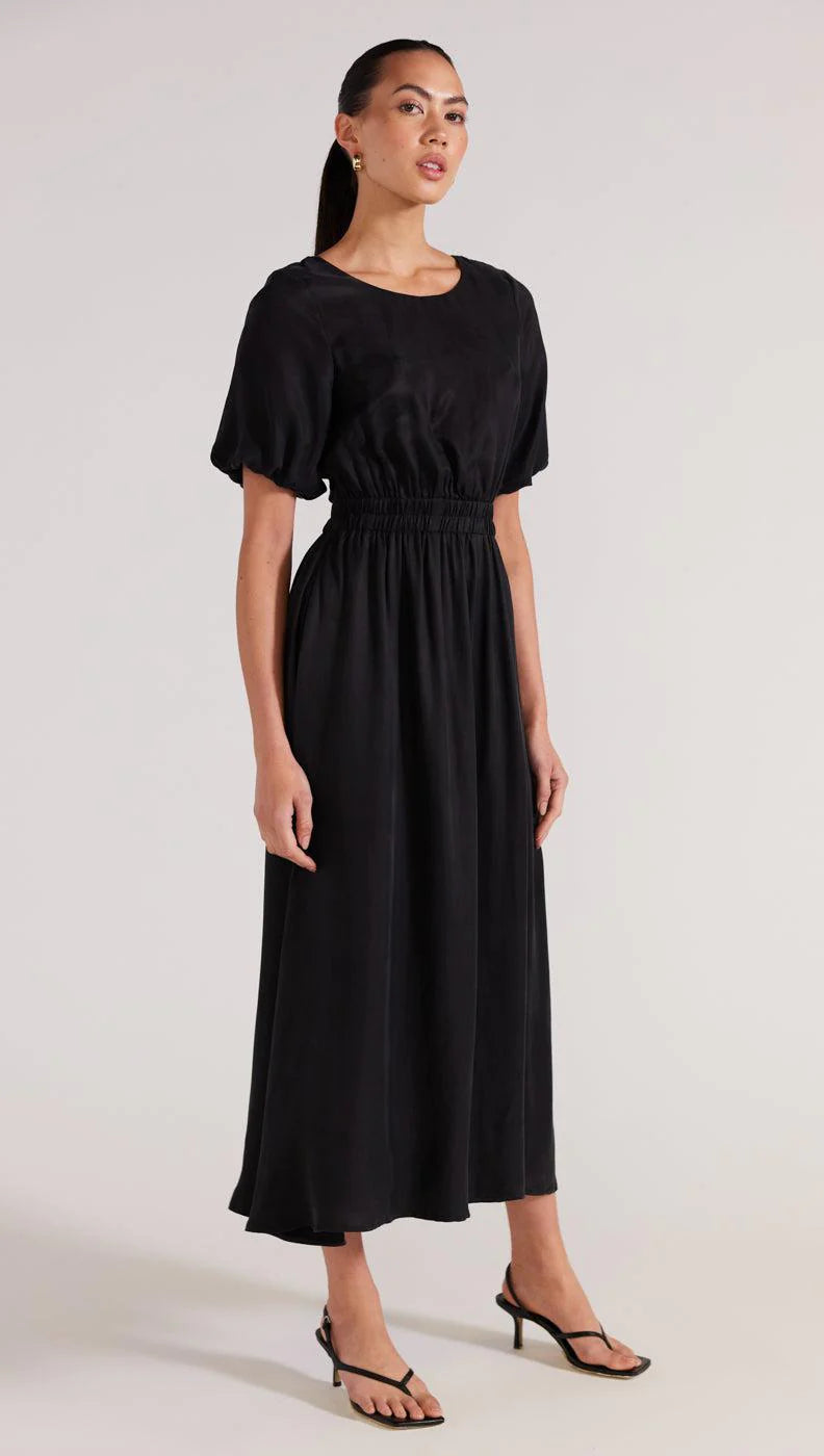 STAPLE THE LABEL MONIQUE TWIST BACK DRESS BLACK