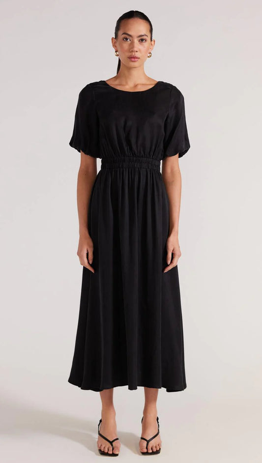 STAPLE THE LABEL MONIQUE TWIST BACK DRESS BLACK
