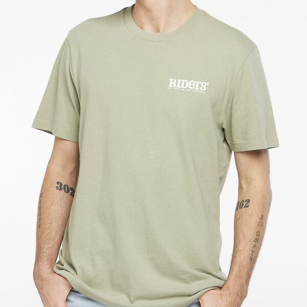 RIDERS TRADEMARK TEE SAGE
