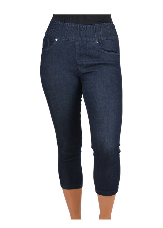 THOMAS COOK PEARL PULL ON WONDER JEAN CAPRI DARK INDIGO