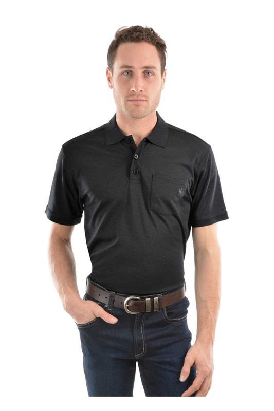 THOMAS COOK MENS BAMBOO POLO DARK CHARCOAL