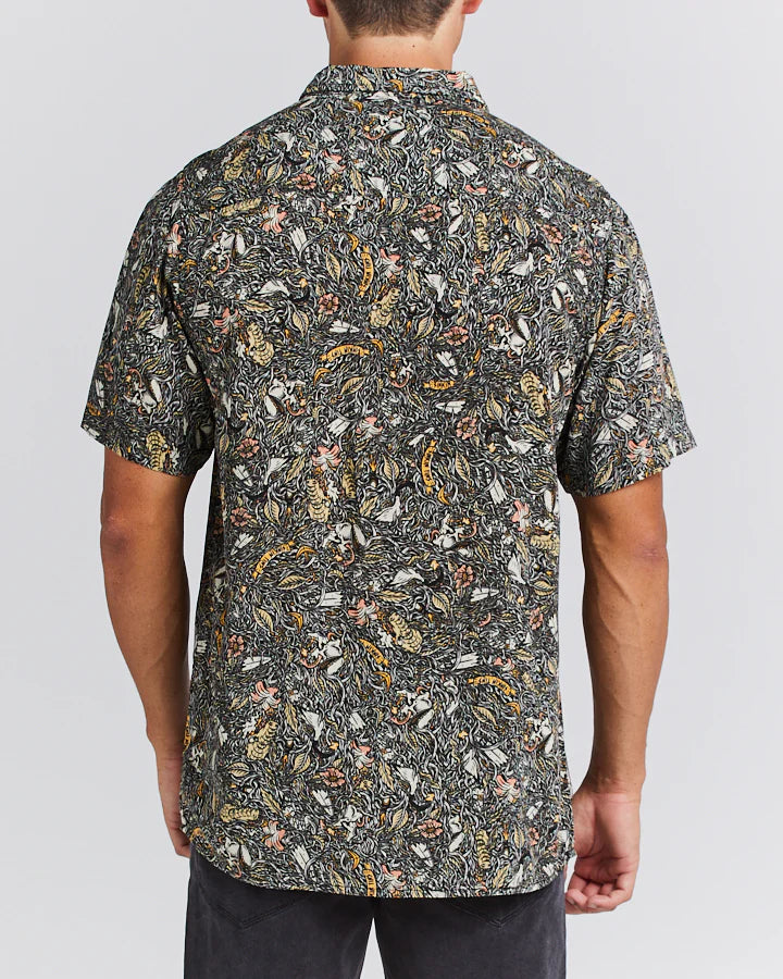 THE MAD HUEYS ITS LIT WOVEN SHIRT CHARCOAL