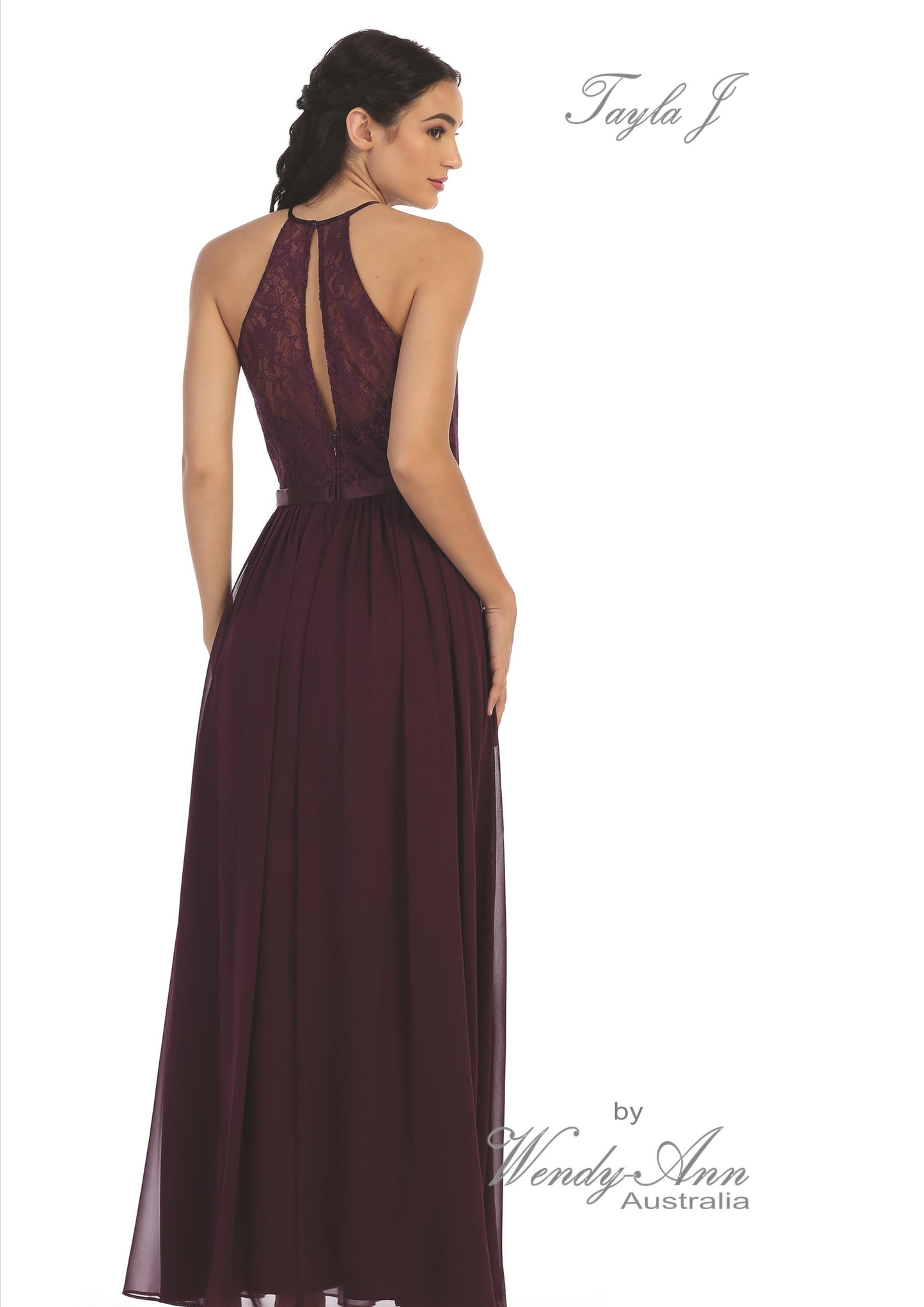WENDY-ANN TAYLA F KEYHOLE BACK T2123 DRESS PLUM 16