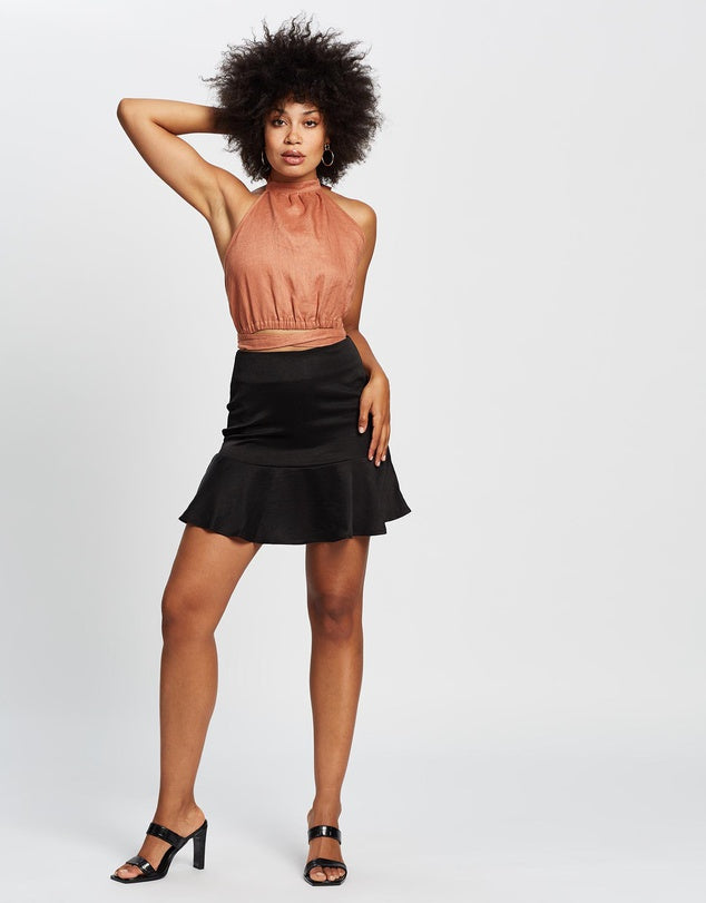 ALL ABOUT EVE NATALIE FLIPPY SKIRT BLACK