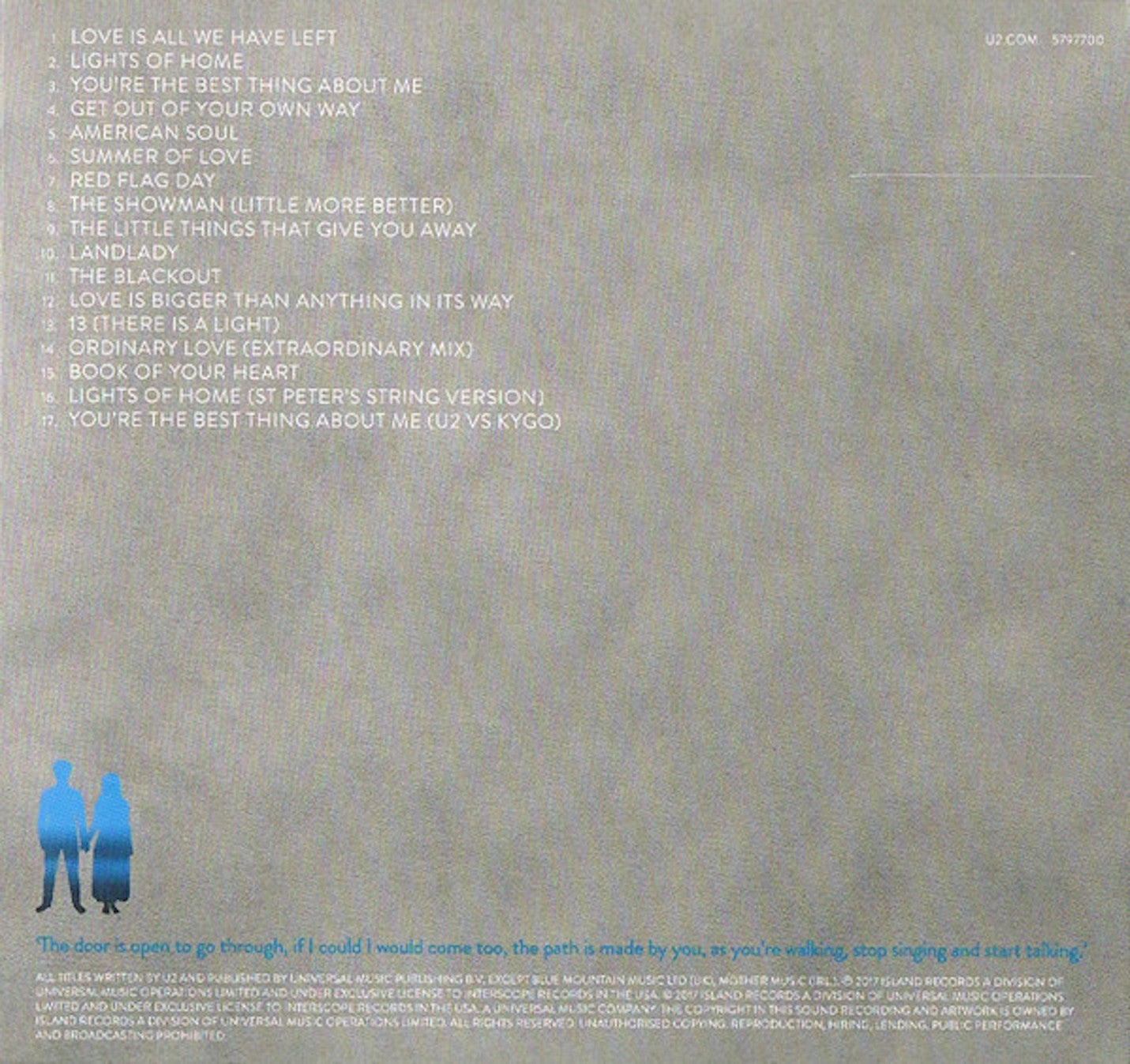 U2 SONGS OF EXPERIENCE LP