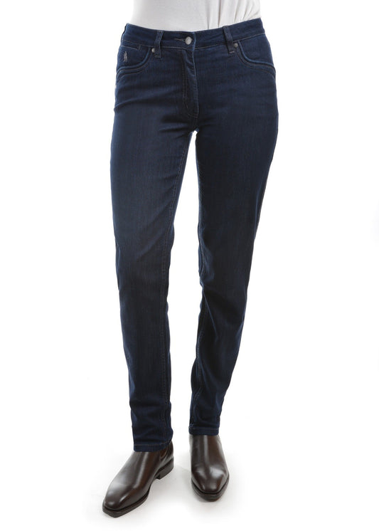 THOMAS COOK WOMENS LYNDA SLIM LEG WONDER JEAN DARK BLUE DENIM