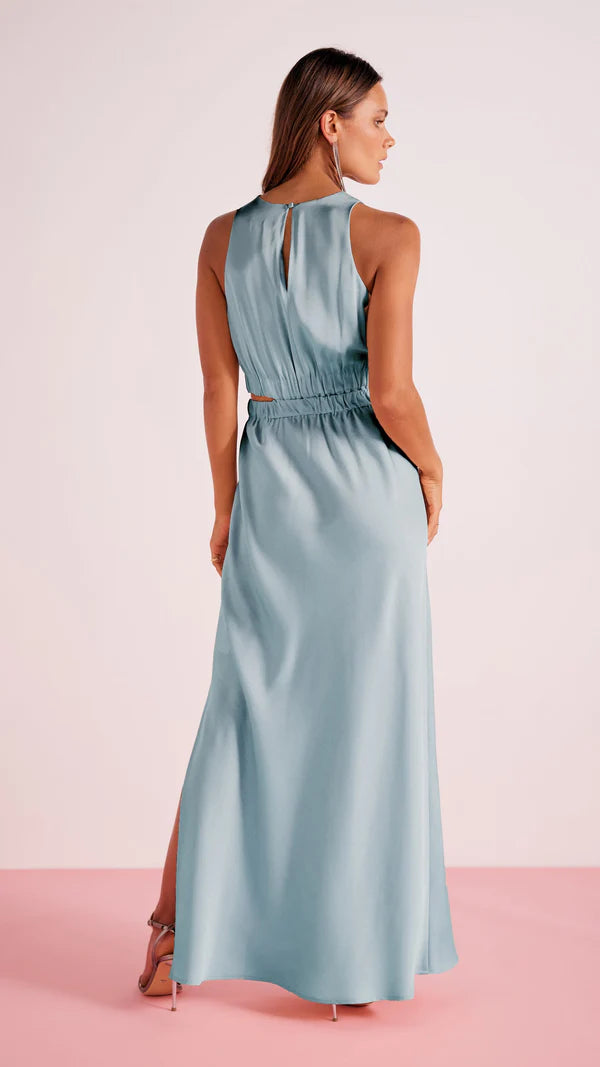 MINK PINK FINLAY CUTOUT GOWN BLUE