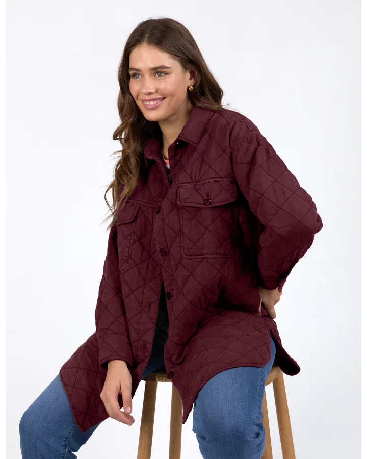 Elm Katie Quilted Shacket | Plum