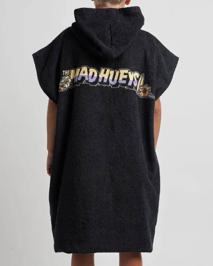 The Mad Hueys Surfing Hueys Youth Hooded Towel | Black