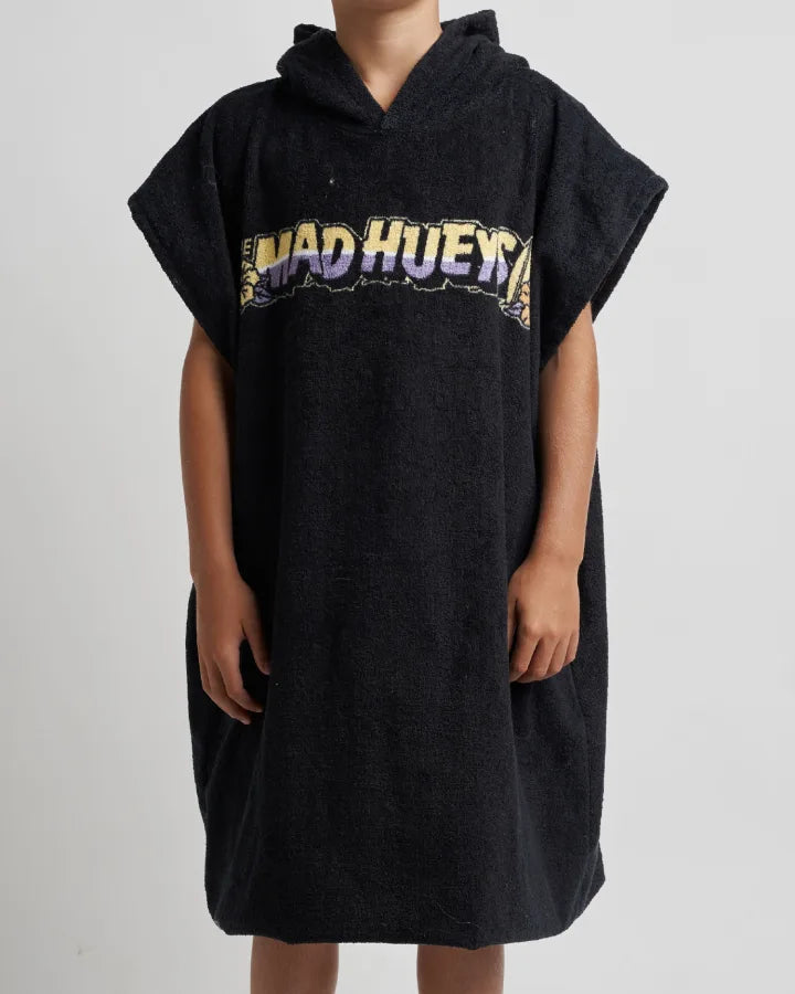 The Mad Hueys Surfing Hueys Youth Hooded Towel | Black