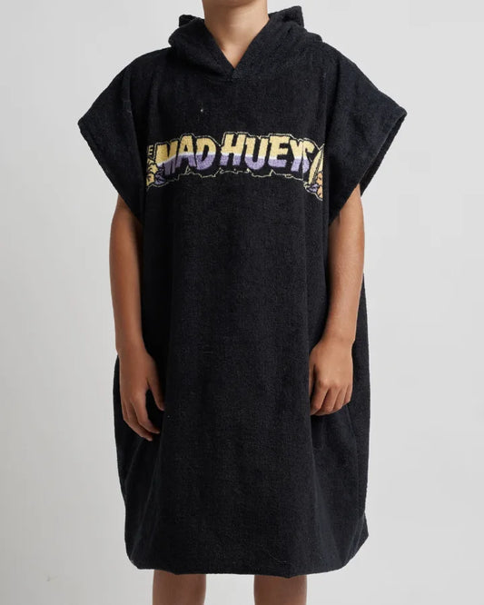 The Mad Hueys Surfing Hueys Youth Hooded Towel | Black